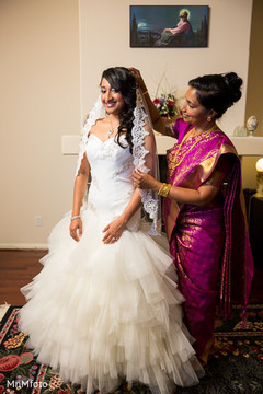 Bride is getting ready.