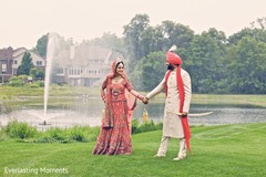 The couple takes portraits.