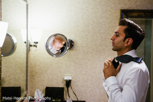 Groom getting ready