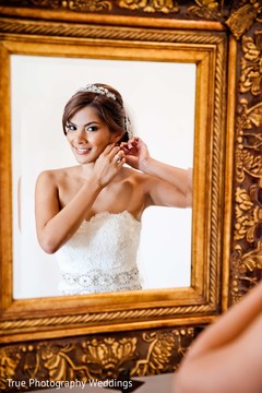 The couple takes portraits on their wedding day.