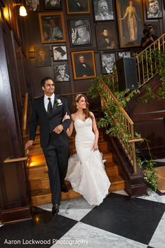 The couple celebrates at their reception.