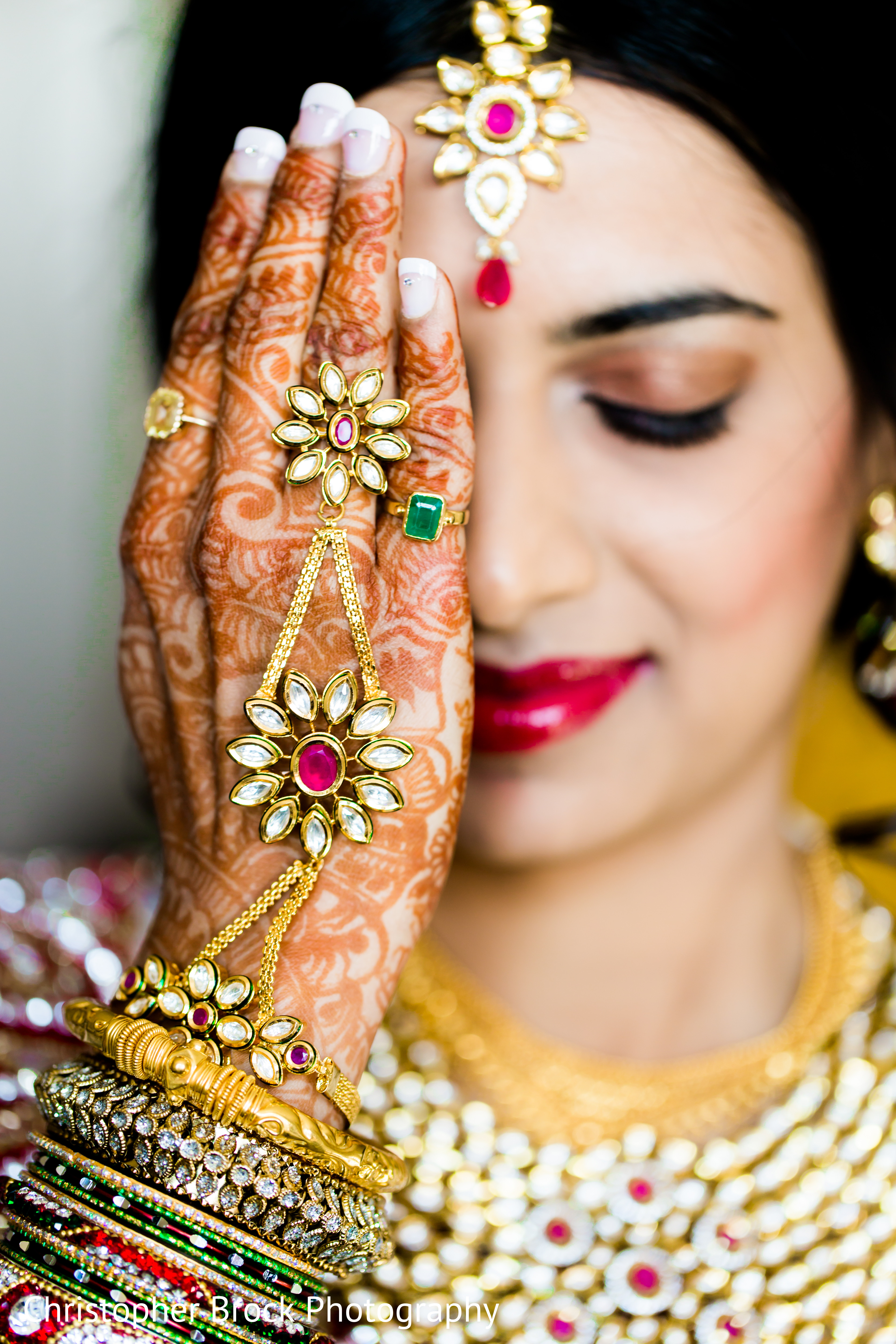 Bridal Portrait in Spartanburg, SC Indian Wedding by Christopher Brock