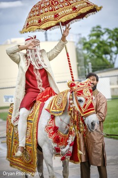 The groom at the baraat!