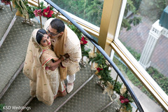 The couple takes first look portraits!