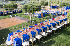 The reception takes place inside a tent!