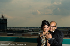 The couple takes portraits in their reception attire!