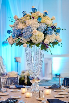 The floral and decor at the Indian wedding reception!