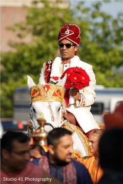 The baraat procession is in effect!