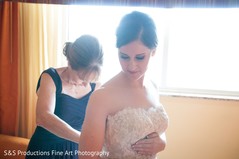 Bride Getting Ready for the Reception