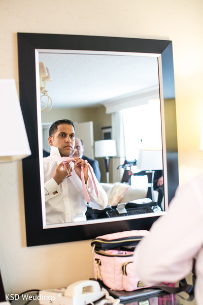 Groom Getting Ready for Reception