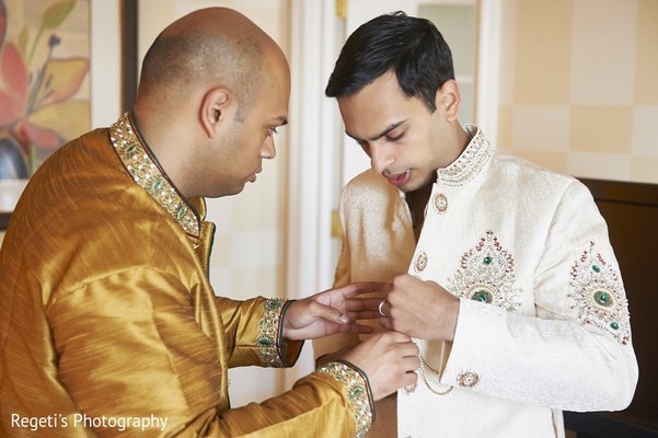 Groom Getting Ready