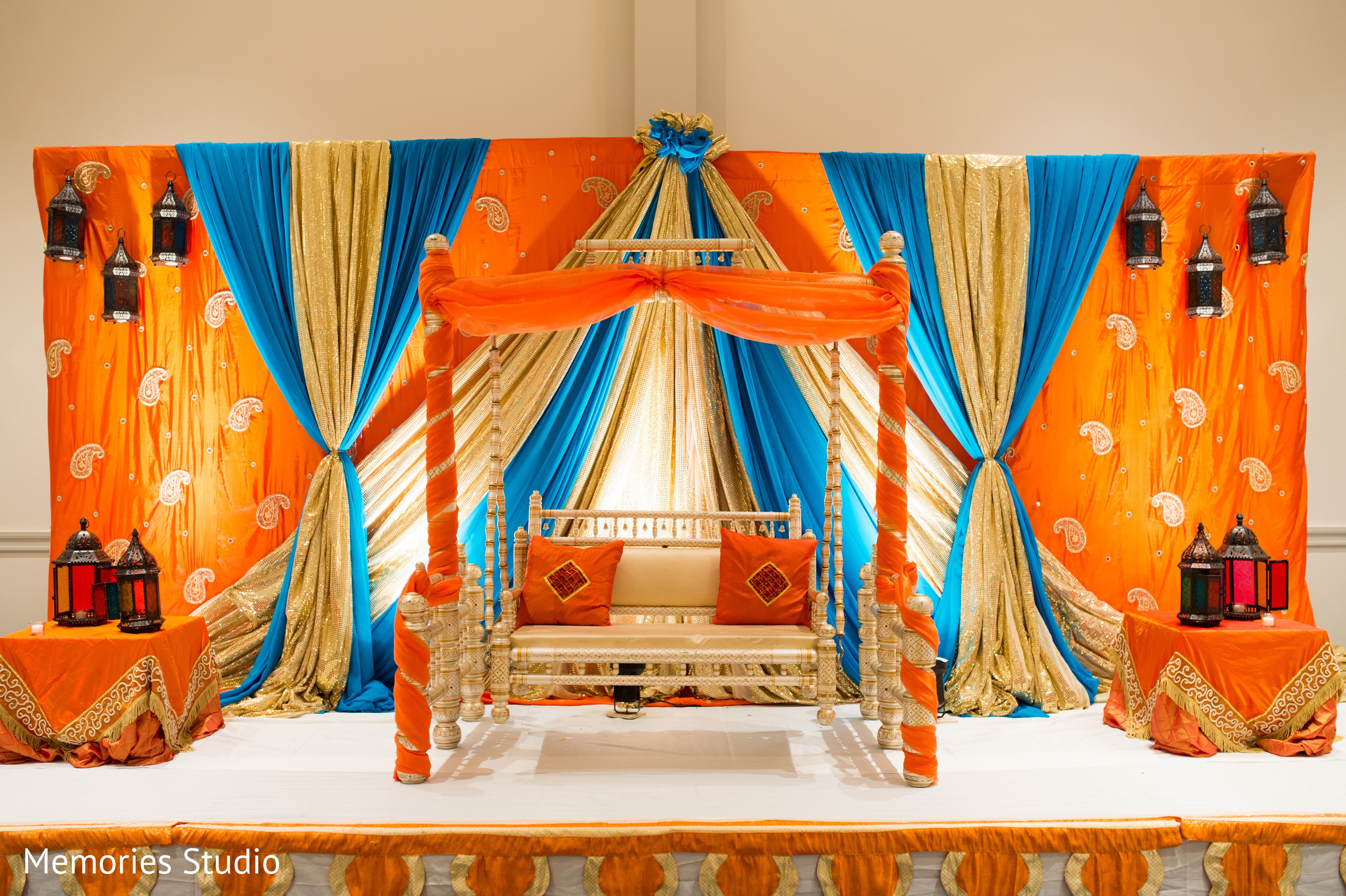 Sangeet Decor in Long Branch, NJ Indian Wedding by Memories Studio