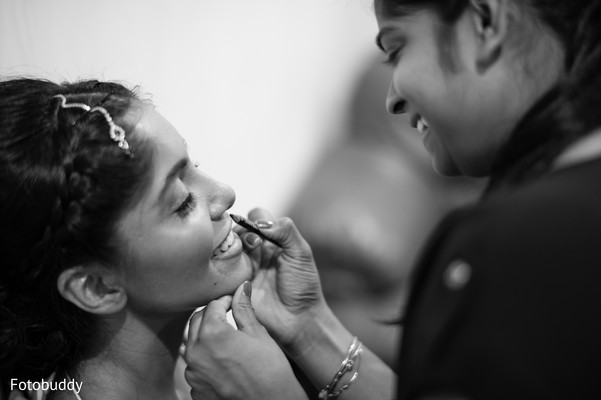 Indian bride getting ready