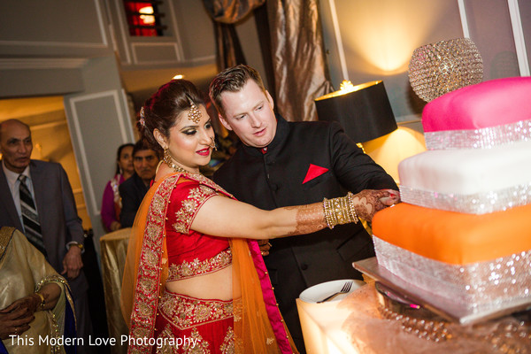 cutting the cake