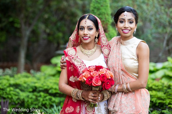 bride and bridesmaid