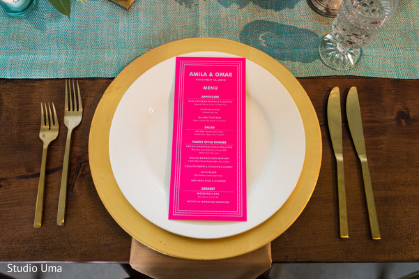 Indian wedding menu