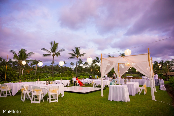 Indian wedding reception floral and decor