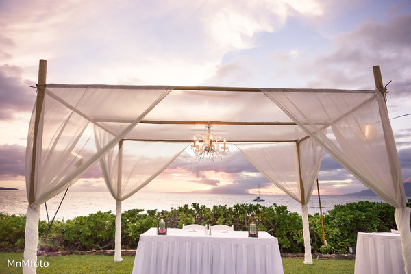 Indian wedding reception floral and decor