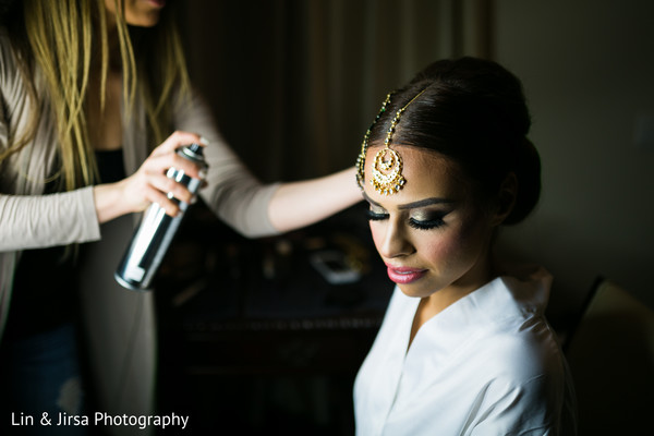 indian bride getting ready