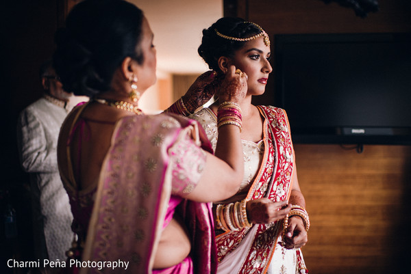 indian bride getting ready