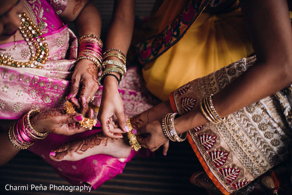 indian bride getting ready