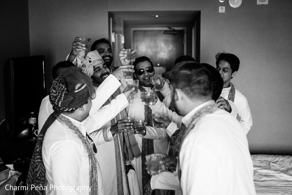 Indian groom getting ready