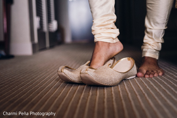 Indian groom getting ready