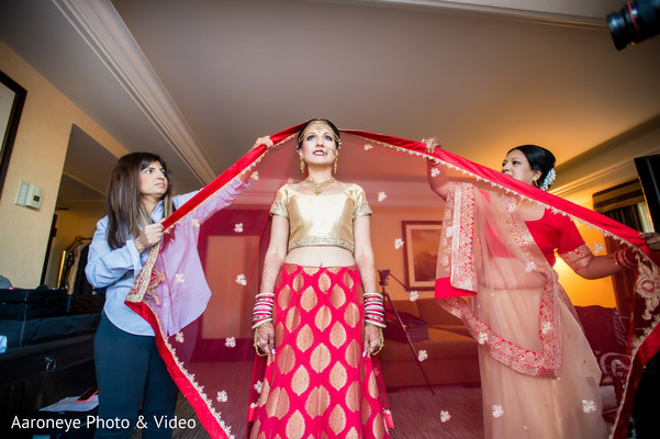 indian bride getting ready