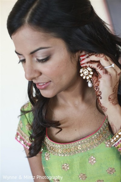 Indian bride getting ready