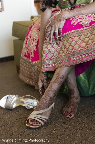 Indian bride getting ready