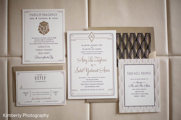 modern indian wedding stationery