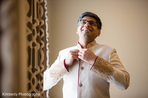 indian groom getting ready