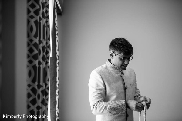 indian groom getting ready