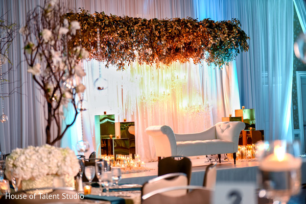 Indian wedding reception floral and decor