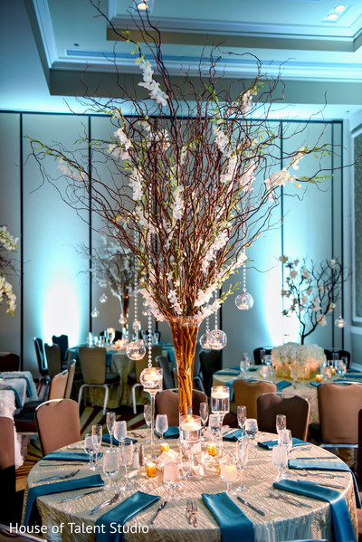 Indian wedding reception floral and decor