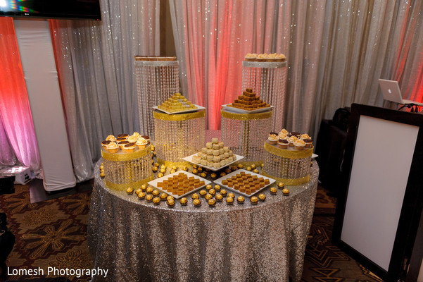 dessert table for Indian wedding reception