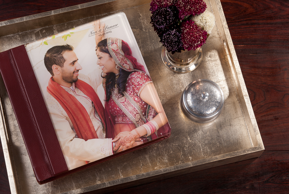 Indian Wedding Photo Album Red Sari