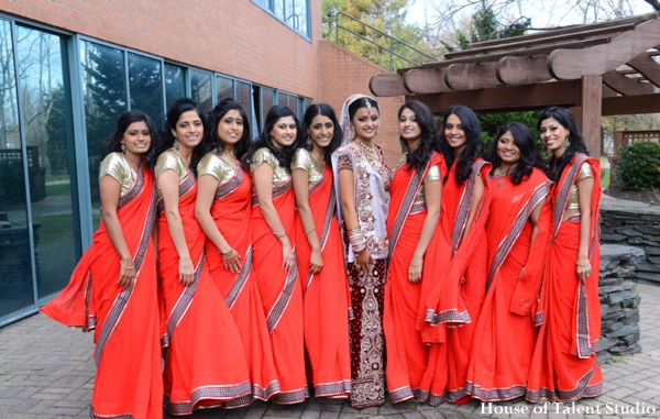 Indian wedding bride bridesmaids lenghas | Photo 6016