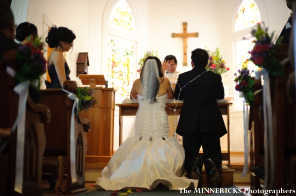 fusion indian wedding ceremony follows a hindu indian ceremony.