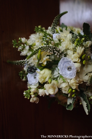 indian wedding bouquet ideas for white and green theme.