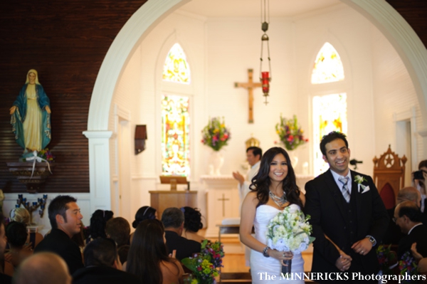 an indian bride and groom wed at this chapel for their fusion indian wedding.