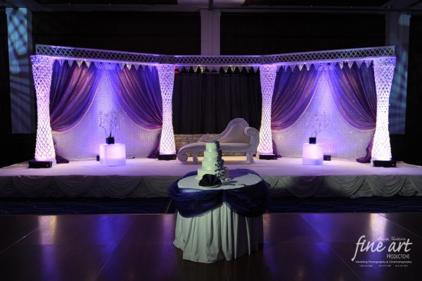 Ideas for Indian wedding reception in purple and white.