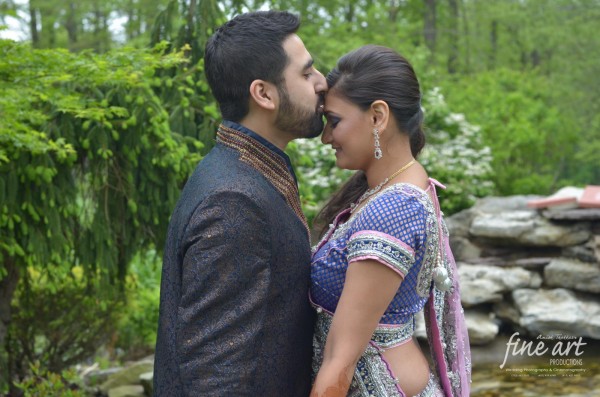 Indian wedding portraits with an Indian bride and groom.