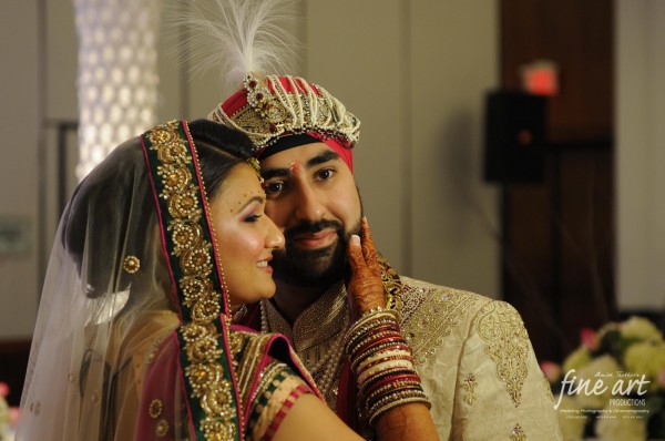 Indian wedding photographer captures an Indian bride and groom at their Indian wedding.