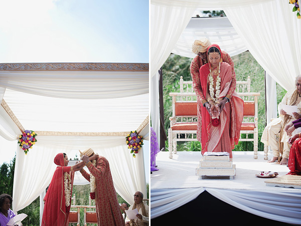 An Indian bride and groom wed at this fusion Indian wedding.