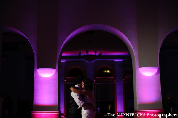 Indian bride and groom have their first dance at this fusion indian wedding.