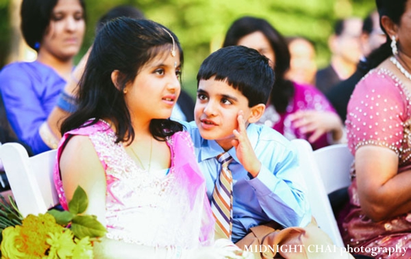 Indian wedding guests at an indian wedding ceremony.