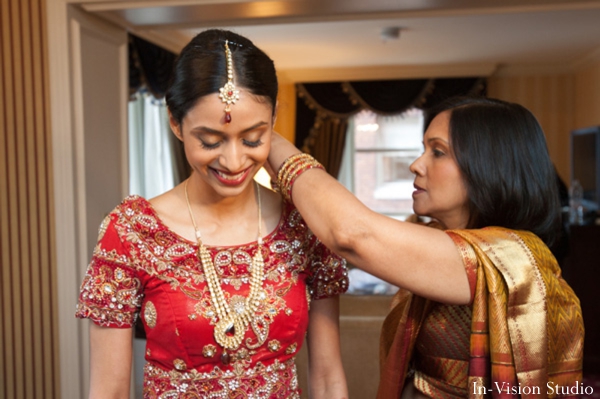 indian bride gets ready for indian wedding ceremony