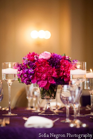 Indian wedding flower ideas in pink and purple.