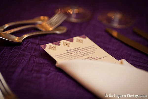 Indian wedding menu and table setting ideas.
